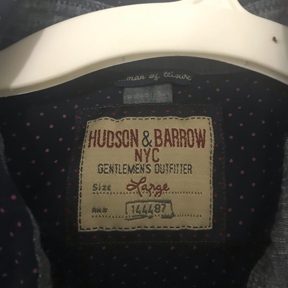 Hudson and Barrow men shirt short sleeve large - Picture 2 of 5